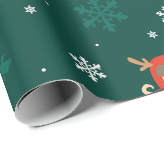 Weihnachts-Mops Rentier Pattern Geschenkpapier (Rolleneckpunkt)