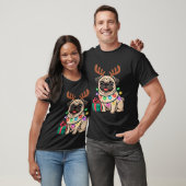Weihnachts-Mops-Rentier T-Shirt (Unisex)