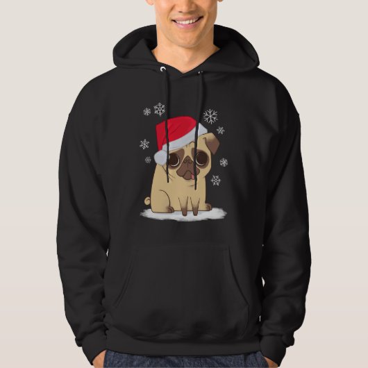 Weihnachts-Mops (rot) Klassischer T - Shirt 271 (Vorderseite)