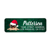 Weihnachts-Mops-Rücksendeadresse (Vorne)