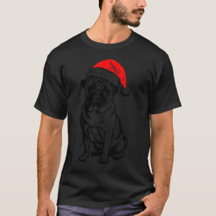 Weihnachts-Mops-Silhouette T-Shirt