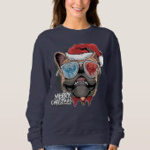 Weihnachts-Mops Sweatshirt (Vorderseite)