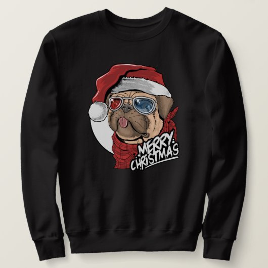 Weihnachts-Mops Sweatshirt (Design vorne)