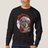 Weihnachts-Mops Sweatshirt (Vorderseite)