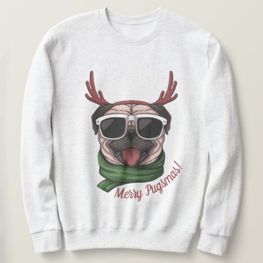 Weihnachts-Mops Sweatshirt (Design vorne)