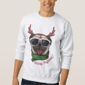 Weihnachts-Mops Sweatshirt (Vorderseite)