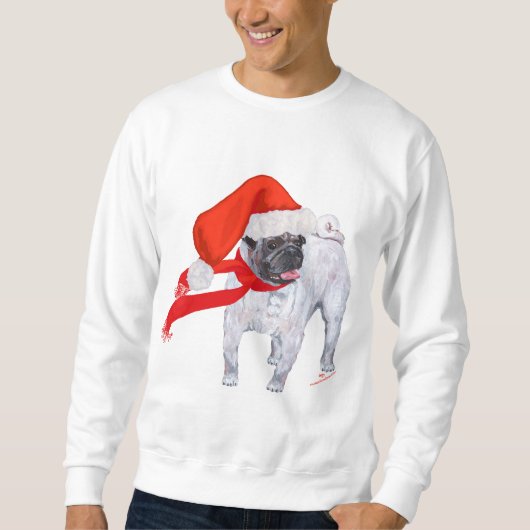 Weihnachts-Mops Sweatshirt (Vorderseite)