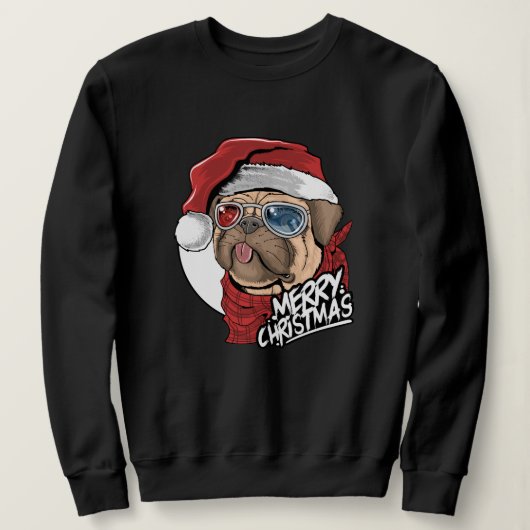 Weihnachts-Mops Sweatshirt (Design vorne)