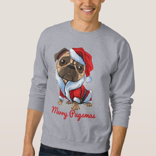 Weihnachts-Mops Sweatshirt (Vorderseite)