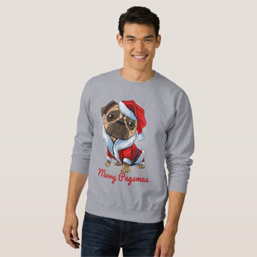 Weihnachts-Mops Sweatshirt (Vorne ganz)