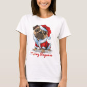 Weihnachts-Mops T-Shirt (Vorderseite)