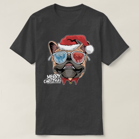 Weihnachts-Mops T-Shirt (Design vorne)