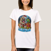 Weihnachts-Mops T-Shirt (Vorderseite)