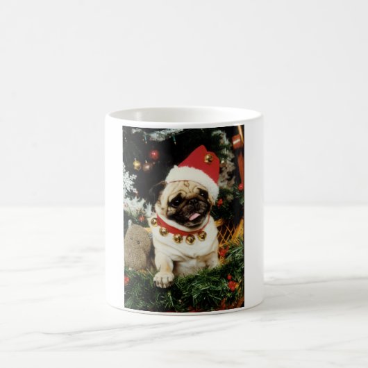 Weihnachts-Mops-Tasse Kaffeetasse (Mittel)