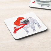 Weihnachts-Mops Untersetzer (Linke Seite)