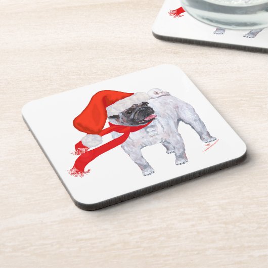 Weihnachts-Mops Untersetzer (Linke Seite)