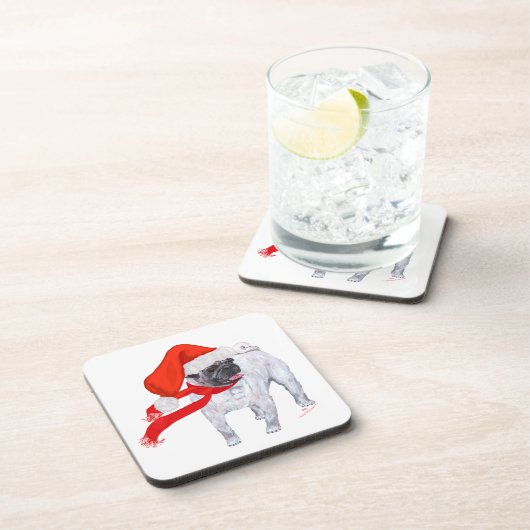 Weihnachts-Mops Untersetzer (Rechte Seite)