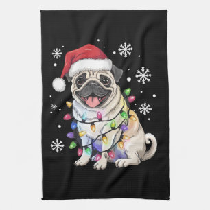Weihnachts-Mops Weihnachten Weihnachten Weihnachte Geschirrtuch