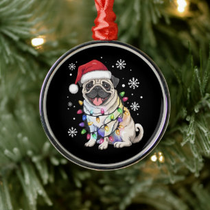 Weihnachts-Mops Weihnachten Weihnachten Weihnachte Ornament Aus Metall