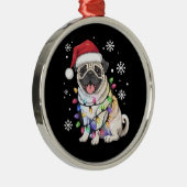 Weihnachts-Mops Weihnachten Weihnachten Weihnachte Ornament Aus Metall (Rechts)