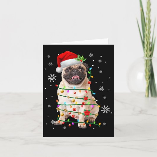 Weihnachts-Mops Weihnachten Weihnachten Weihnachts Karte (Vorderseite)