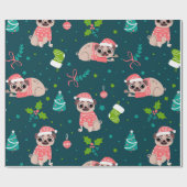 Weihnachts-Möpsen Geschenkpapier (Flach)