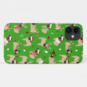Weihnachts-Möpsen Grün Case-Mate iPhone Hülle (Rückseite (Horizontal))