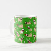 Weihnachts-Möpsen Grün Kaffeetasse (Vorderseite Links)