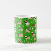 Weihnachts-Möpsen Grün Kaffeetasse (Mittel)