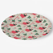 Weihnachts-Möpsen Pappteller (Schrägansicht)