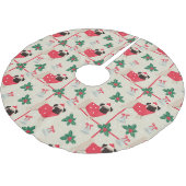 Weihnachts-Möpsen Polyester Weihnachtsbaumdecke (Schrägansicht)