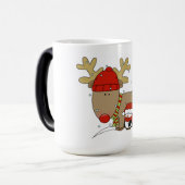Weihnachts-Morphing-Tasse/Rentier und Pinguin Verwandlungstasse (Vorderseite Links)