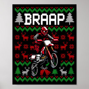 Weihnachts-Motorrad-Motocross-Dirt-Bike  Poster
