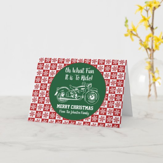 Weihnachts Motorrad Oh, was Spaß Snowflake Karte (Gelbe Blume)