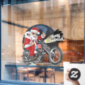 Weihnachts-Motorrad-Reiten Weihnachten Fensteraufkleber (Café-Fenster)