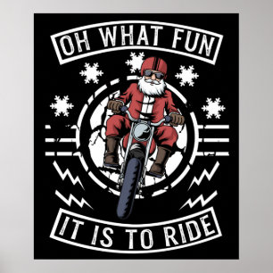 Weihnachts-Motorrad Santa Claus Biker Vater Bike Poster