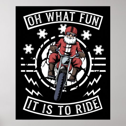 Weihnachts-Motorrad Santa Claus Biker Vater Bike Poster (Vorne)