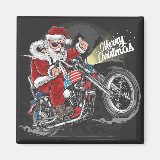 Weihnachts-Motorrad-Urlaubskarte Magnet (Vorne)
