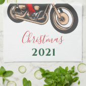 Weihnachts Motorradfahrer Familie Weihnachten Geschirrtuch (Gefaltet)