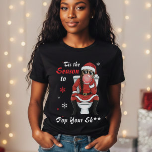 Weihnachts-Mrs-Santa-Claus-Sonnenbrille Lustig Una T-Shirt