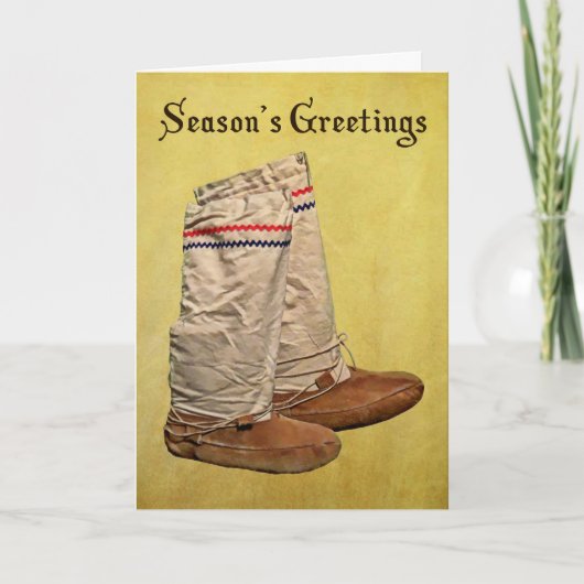 Weihnachts Mukluks Feiertagskarte (Vorderseite)