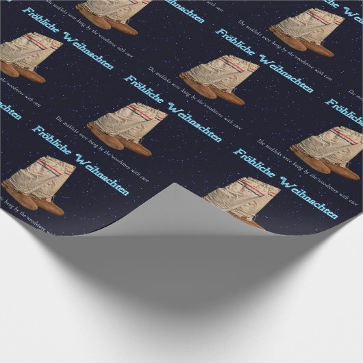 Weihnachts Mukluks Geschenkpapier (Ecke)