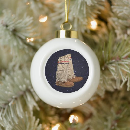 Weihnachts Mukluks Keramik Kugel-Ornament (Baum)