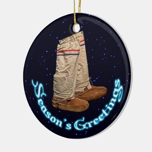 Weihnachts Mukluks Keramikornament (Links)