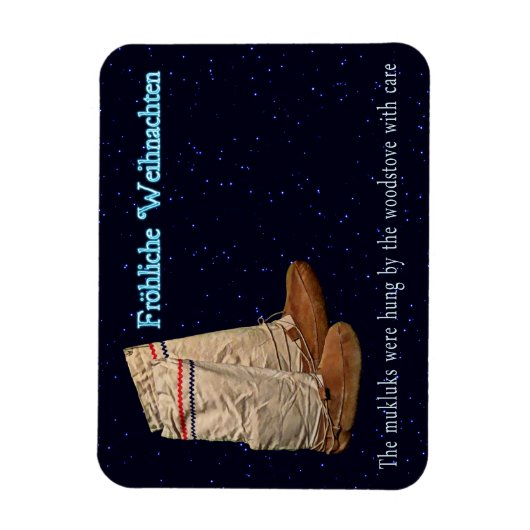 Weihnachts Mukluks Magnet (Vertikal)