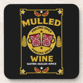Weihnachts-Mulled Roter Wein Getränkeuntersetzer (Vorderseite)