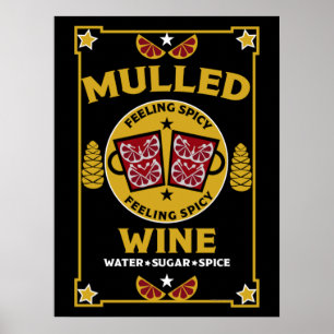 Weihnachts-Mulled Roter Wein Poster