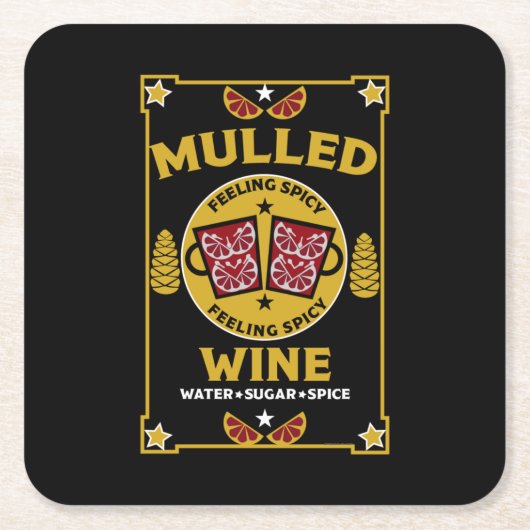 Weihnachts-Mulled Roter Wein Rechteckiger Pappuntersetzer (Vorderseite)