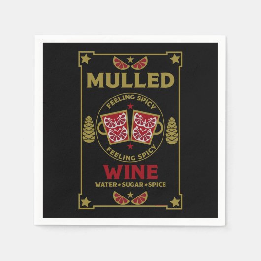 Weihnachts-Mulled Roter Wein Serviette (Vorderseite)