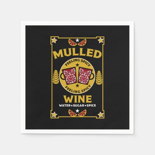 Weihnachts-Mulled Roter Wein Serviette (Vorderseite)